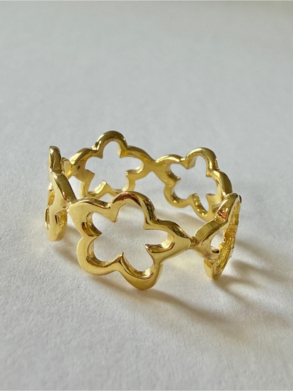 Gold Over Sterling Flower Band Ring‎